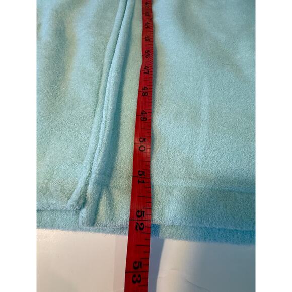 Vintage Allegro Zip Front House Dress Robe Hooded Mint Green M - Picture 6 of 7